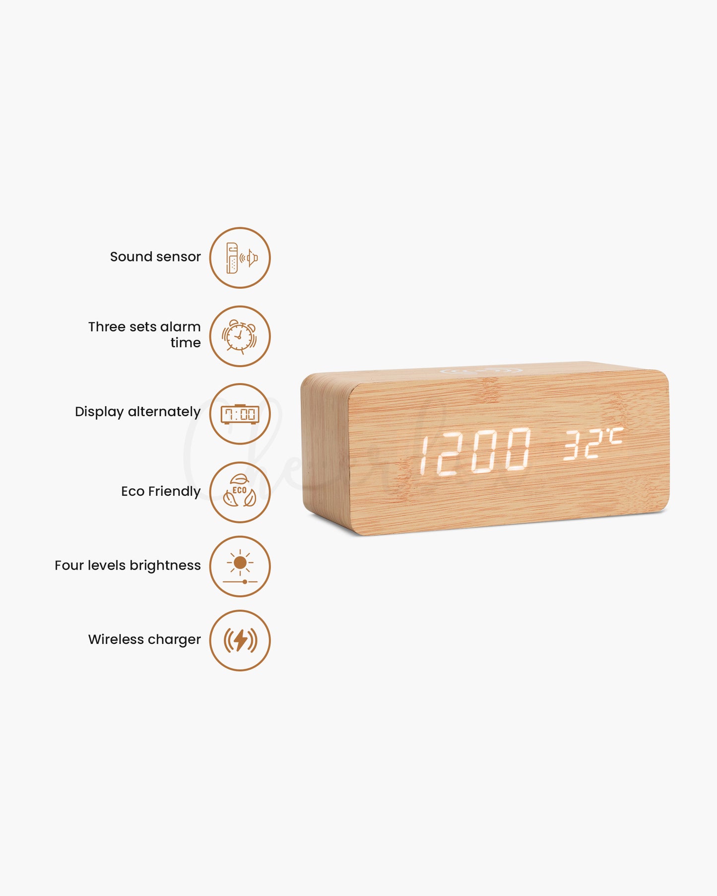 TimeWave LED Clock - Wireless Charger Clock