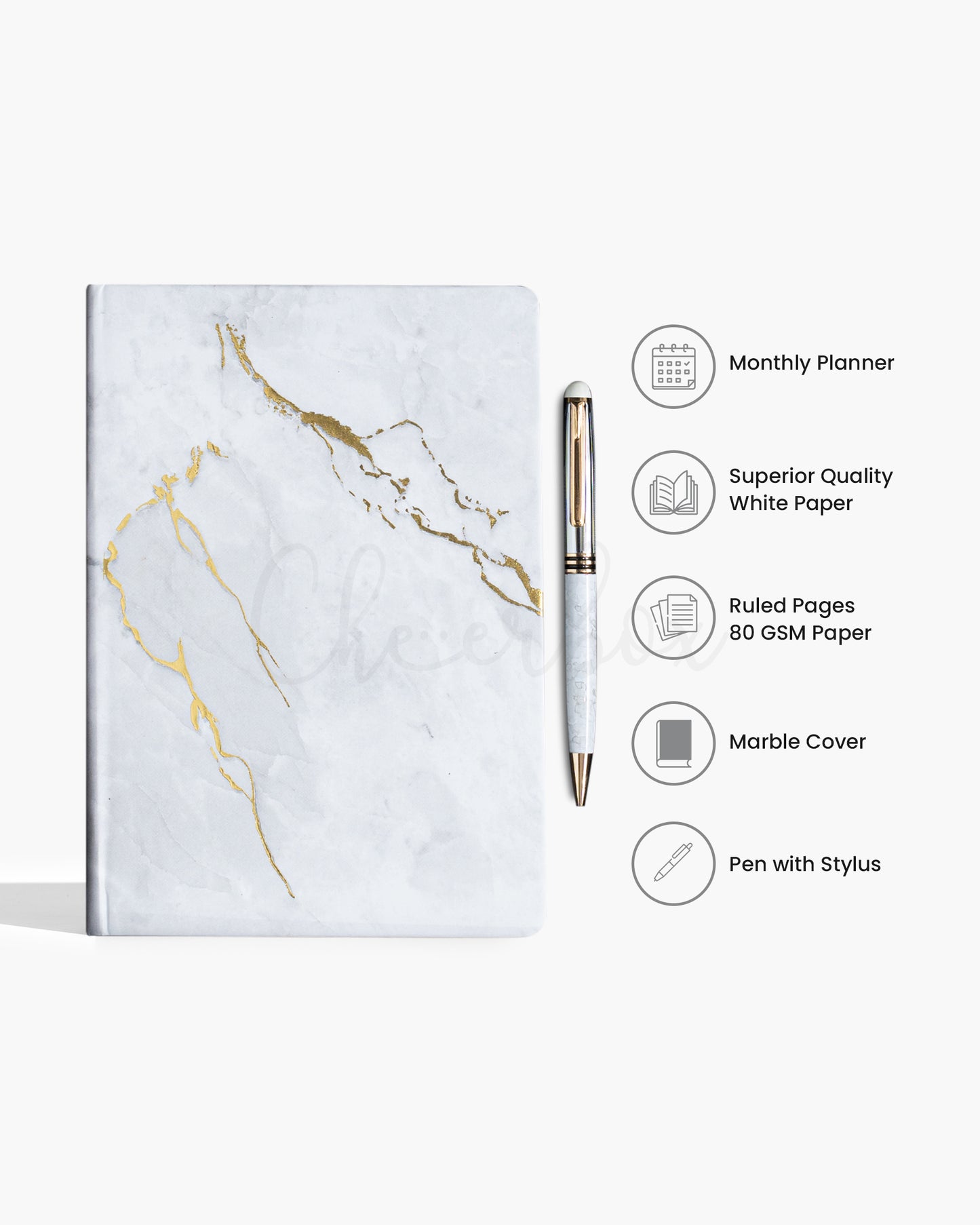 Marbled Box - Premium Diary & Pen Gift Set
