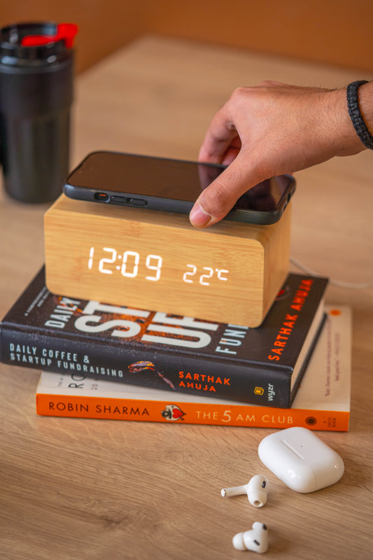 TimeWave LED Clock - Wireless Charger Clock