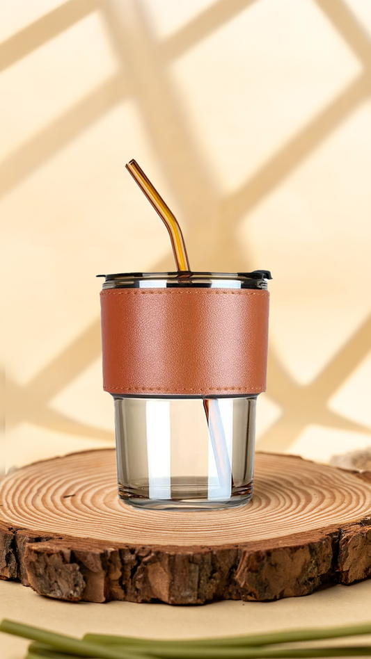 Gogetter - Coffee Mug, Glass Sipper with Straw