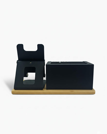 WorkStation Pro 2026 – Metal Desk Organizer with Calendar & Phone Stand