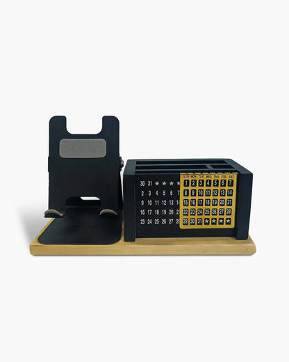 WorkStation Pro 2026 – Metal Desk Organizer with Calendar & Phone Stand