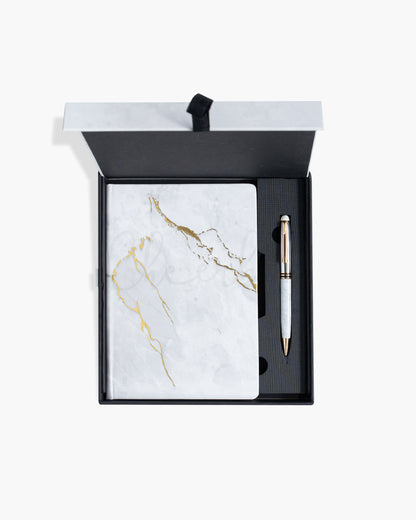 Marbled Box - Premium Diary & Pen Gift Set