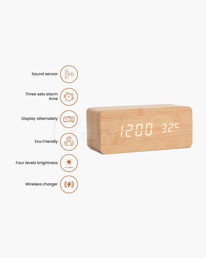 TimeWave LED Clock - Wireless Charger Clock