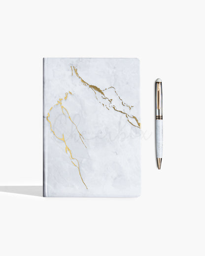 Marbled Box - Premium Diary & Pen Gift Set