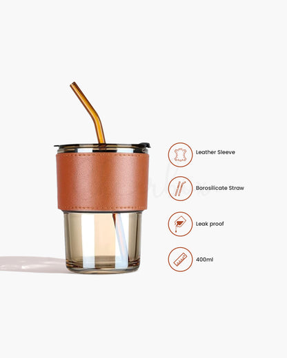 Gogetter - Coffee Mug, Glass Sipper with Straw