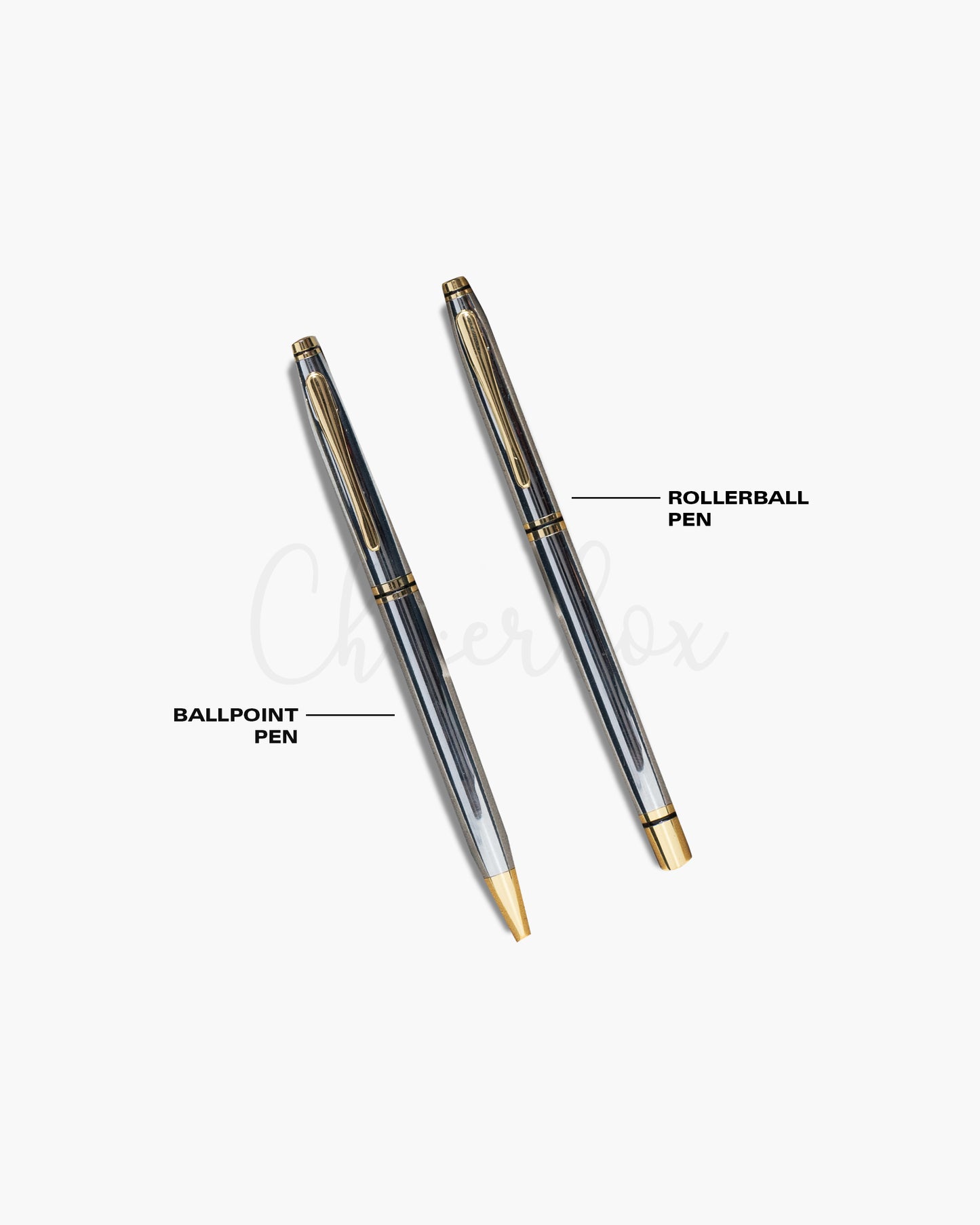 Silver Ink Set - Roller Point & Ball Point Pen Set