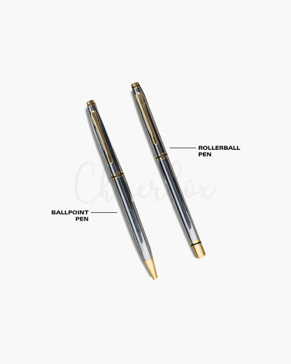 Silver Ink Set - Roller Point & Ball Point Pen Set