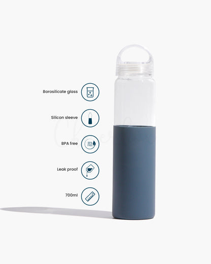 Drinksy - Borosilicate Glass Water Bottle