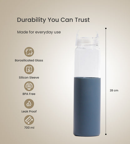 Drinksy - Borosilicate Glass Water Bottle