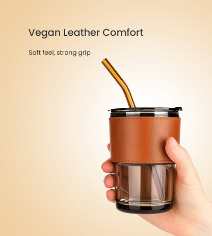 Gogetter - Coffee Mug, Glass Sipper with Straw