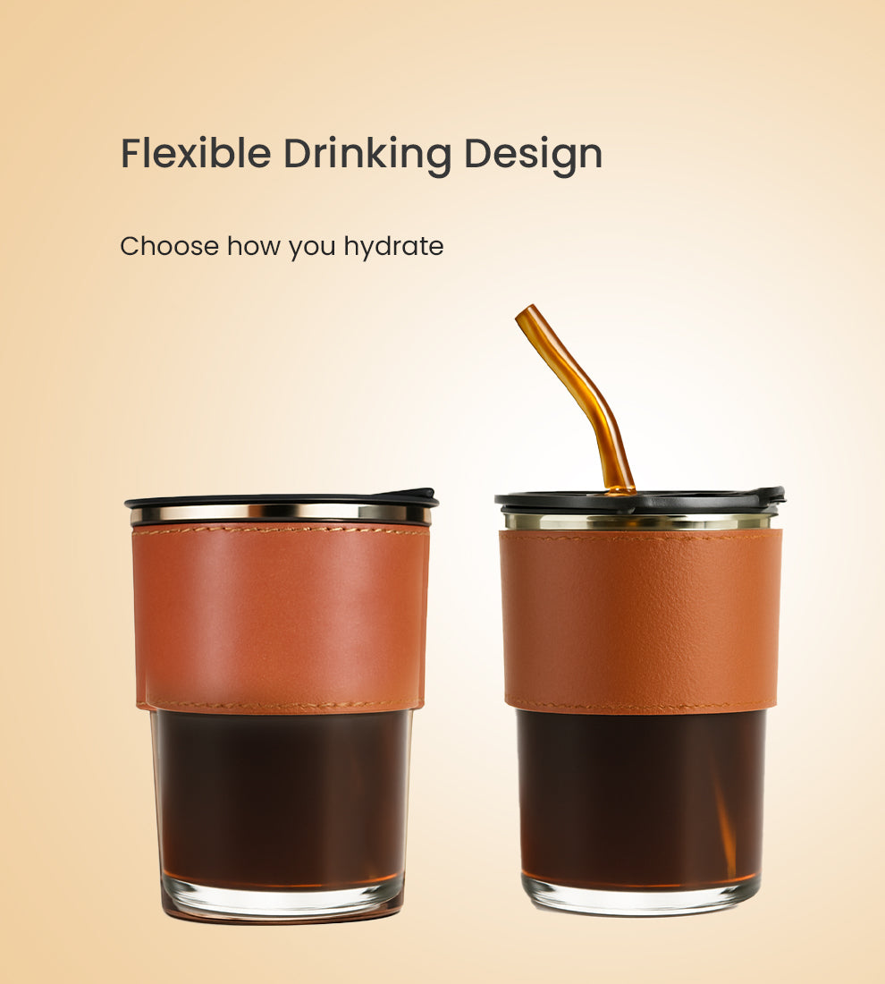 Gogetter - Coffee Mug, Glass Sipper with Straw