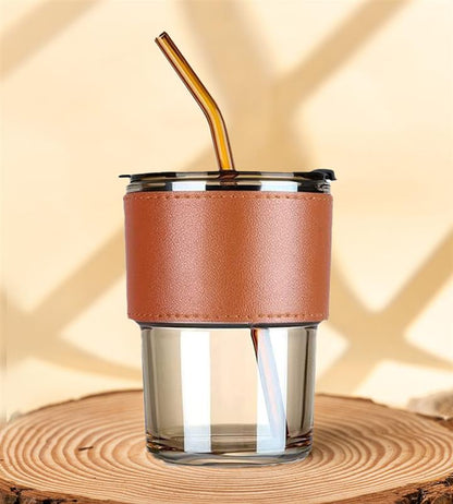 Gogetter - Coffee Mug, Glass Sipper with Straw