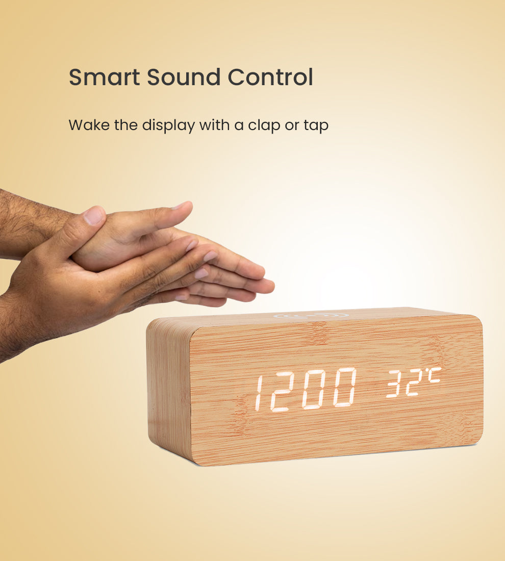 TimeWave LED Clock - Wireless Charger Clock