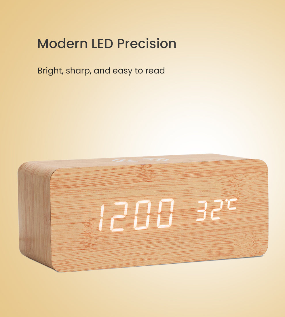 TimeWave LED Clock - Wireless Charger Clock