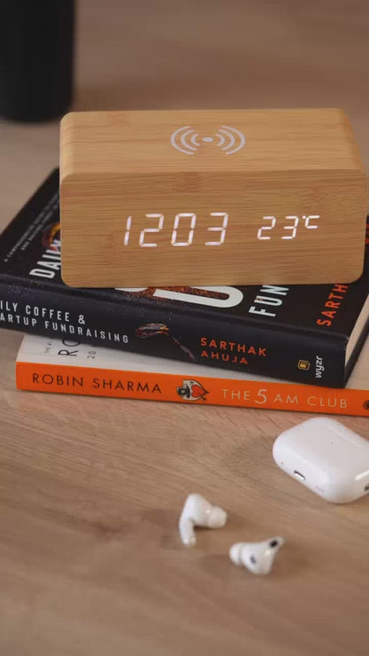 TimeWave LED Clock - Wireless Charger Clock